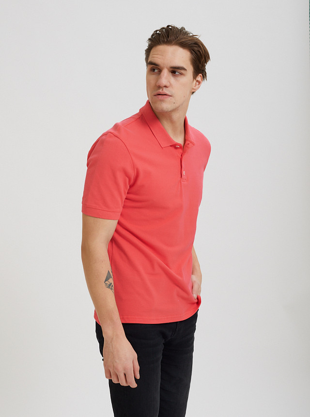 Базовая рубашка-поло Sevenext кораллового оттенка