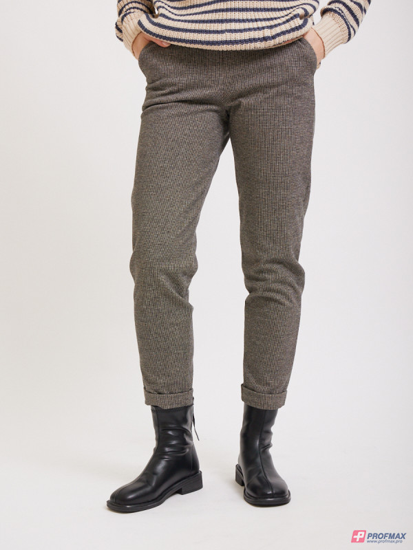 Серые брюки с подворотами Sevenext