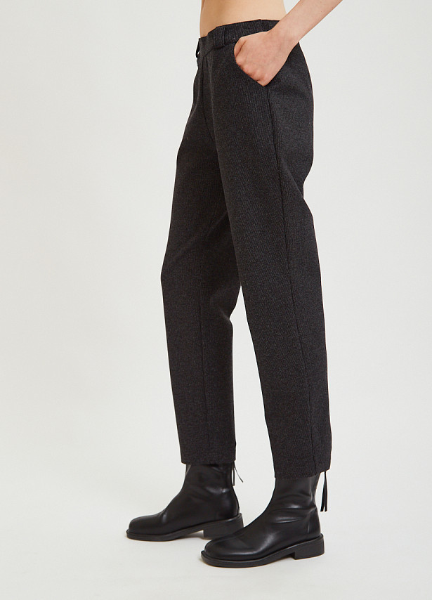 Тёмно-серые утеплённые брюки-дудочки Sevenext