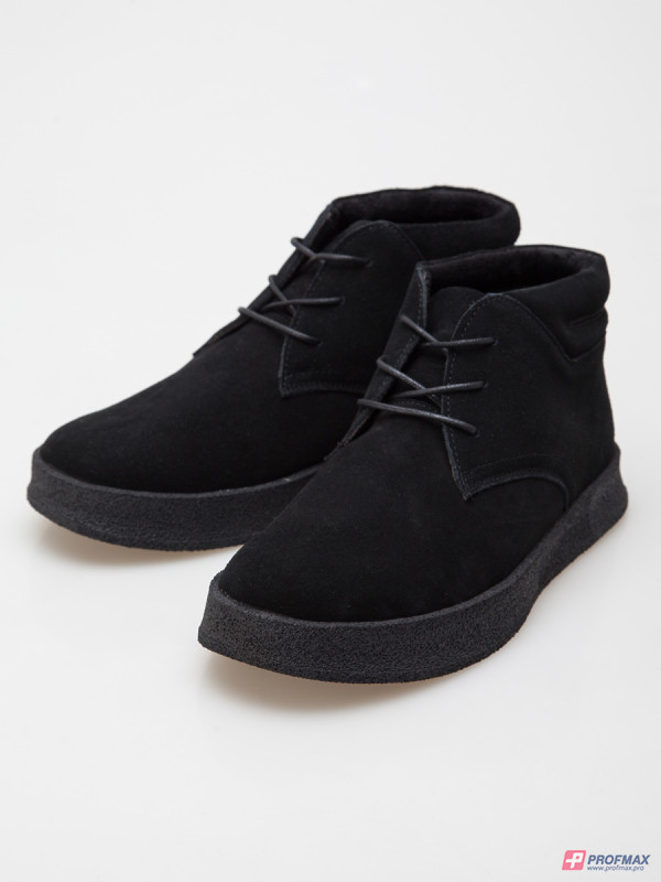 Чёрные зимние замшевые ботинки Sevenext