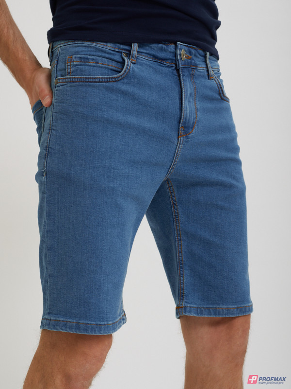 Голубые зауженные джинсовые шорты Sevenext