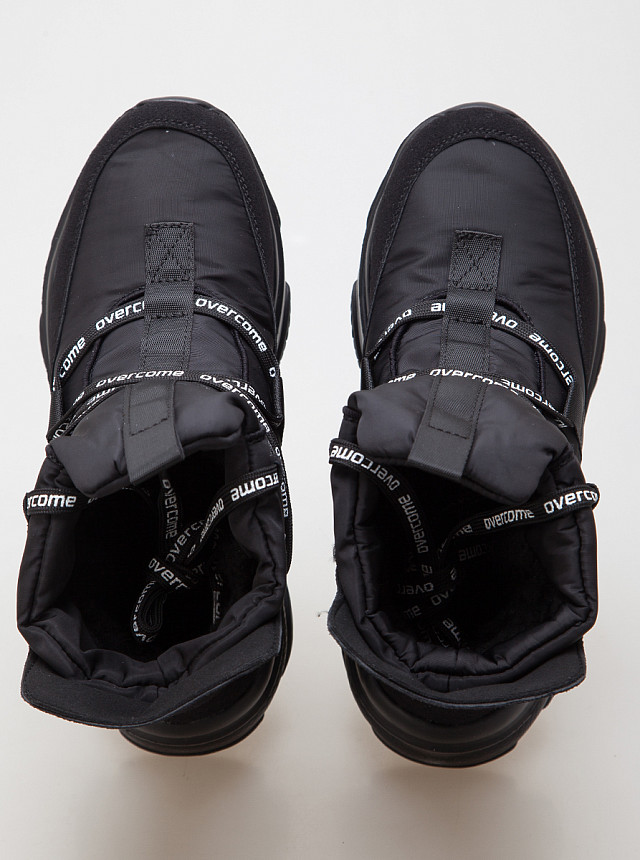 Чёрные дутыши Overcome с эластичной шнуровкой