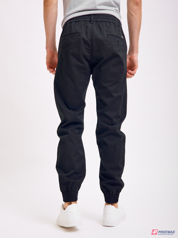 Чёрные утеплённые брюки из хлопка Sevenext