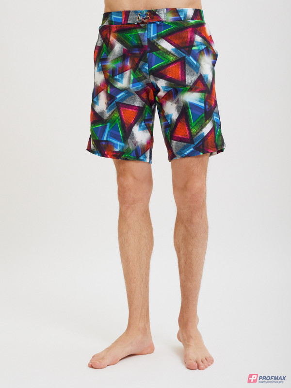 Пляжные шорты Summerhit с объёмным геометрическим принтом