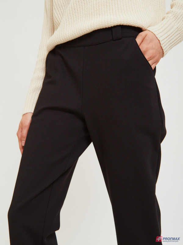 Чёрные утеплённые брюки-дудочки Sevenext
