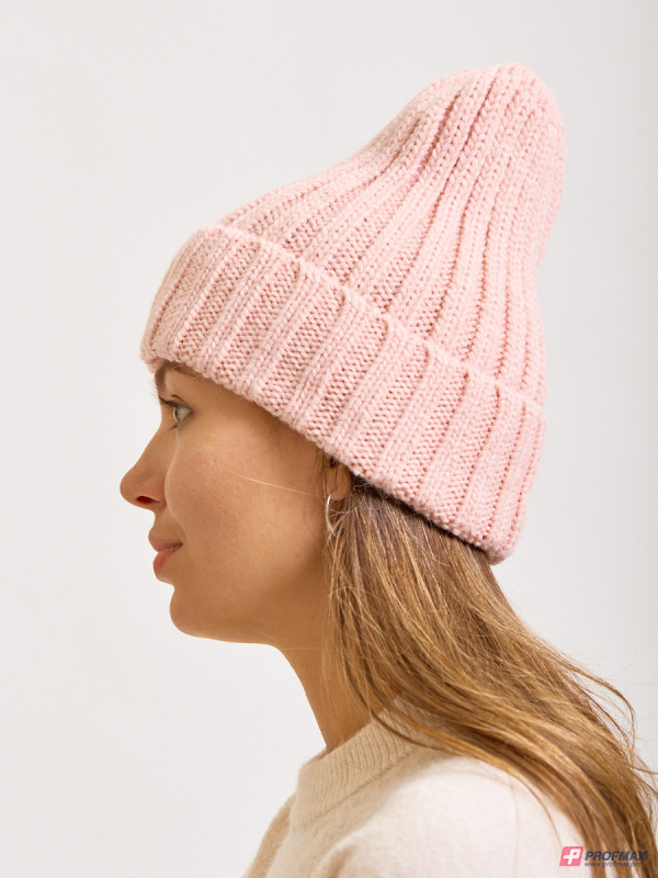 Розовая вязаная шапка Sevenext