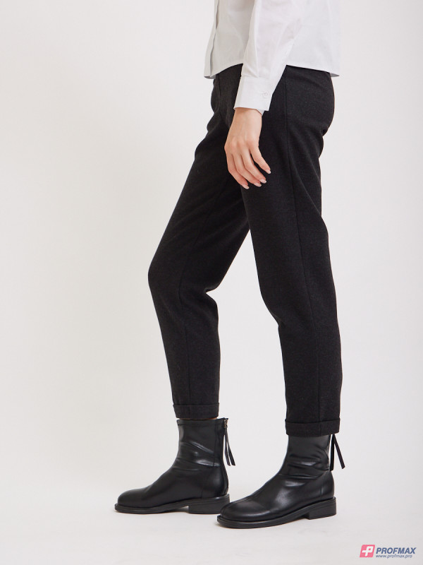 Чёрные брюки с подворотами Sevenext