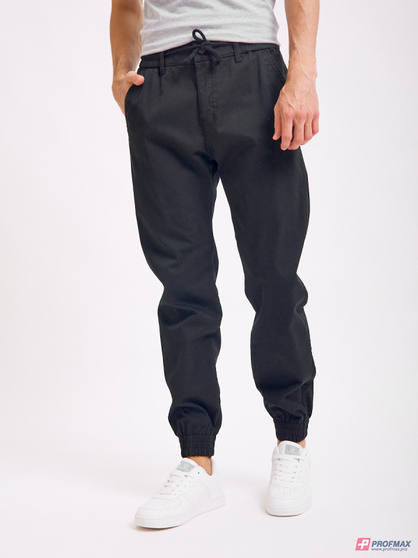 Чёрные утеплённые брюки из хлопка Sevenext