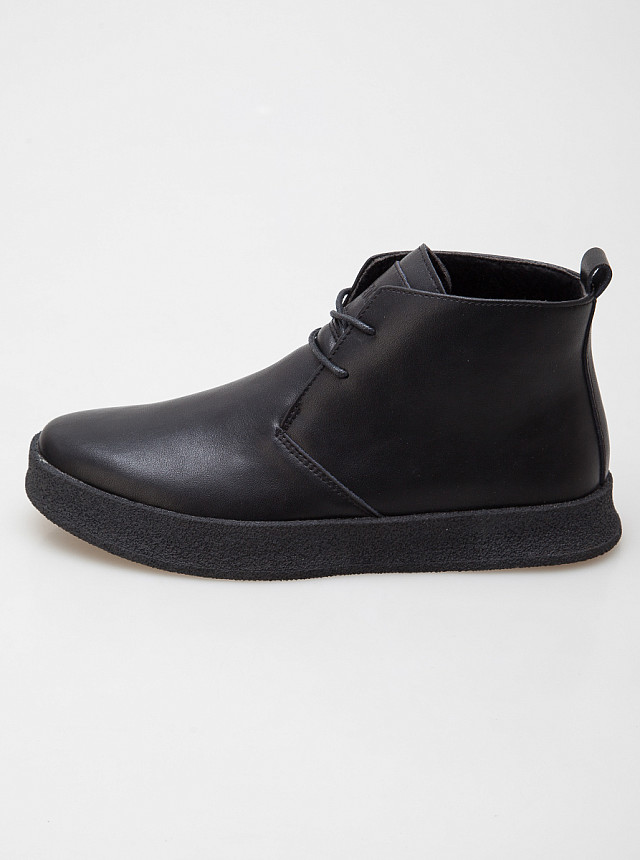 Чёрные зимние кожаные ботинки Sevenext
