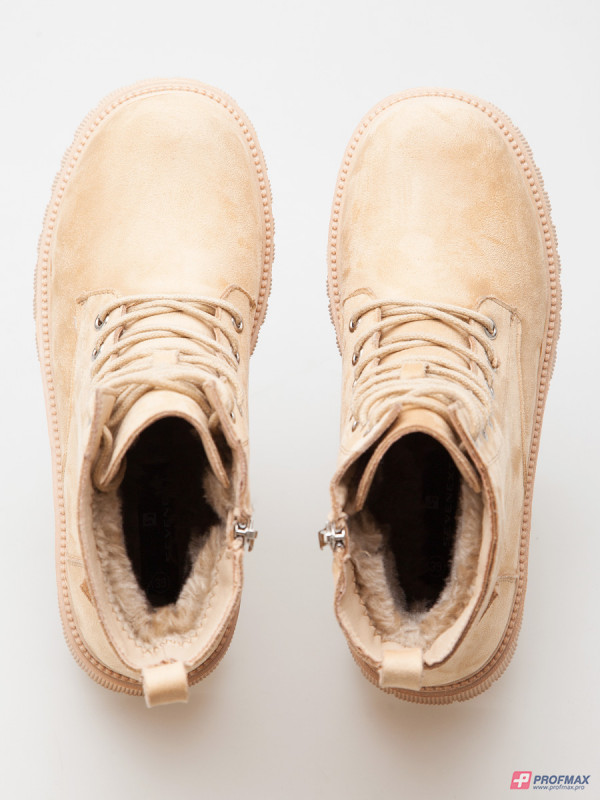 Бежевые зимние ботинки из экозамши Sevenext
