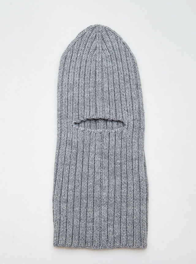 Вязанная шапка-балаклава Marhatter серого цвета