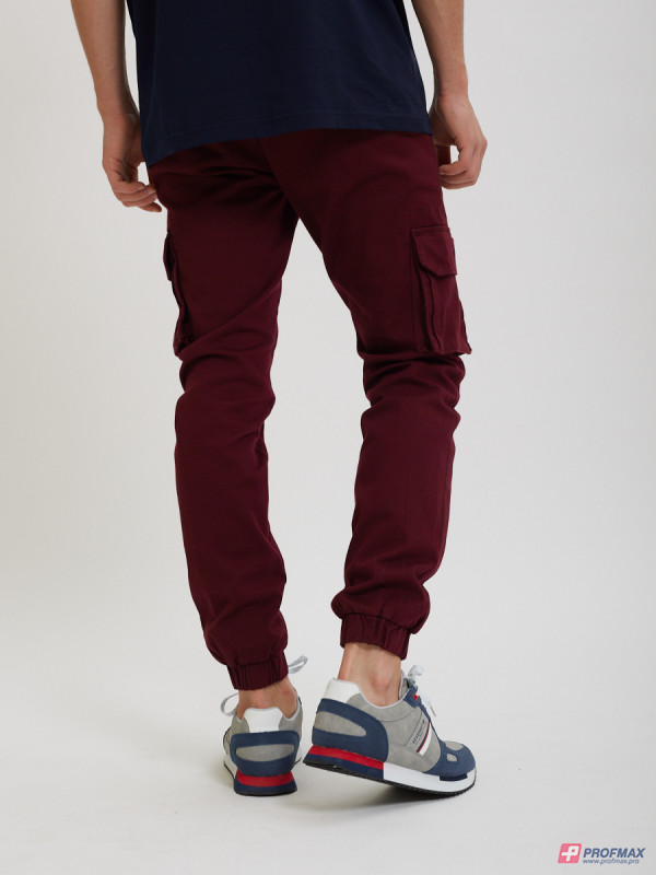 Бордовые брюки-карго Sevenext