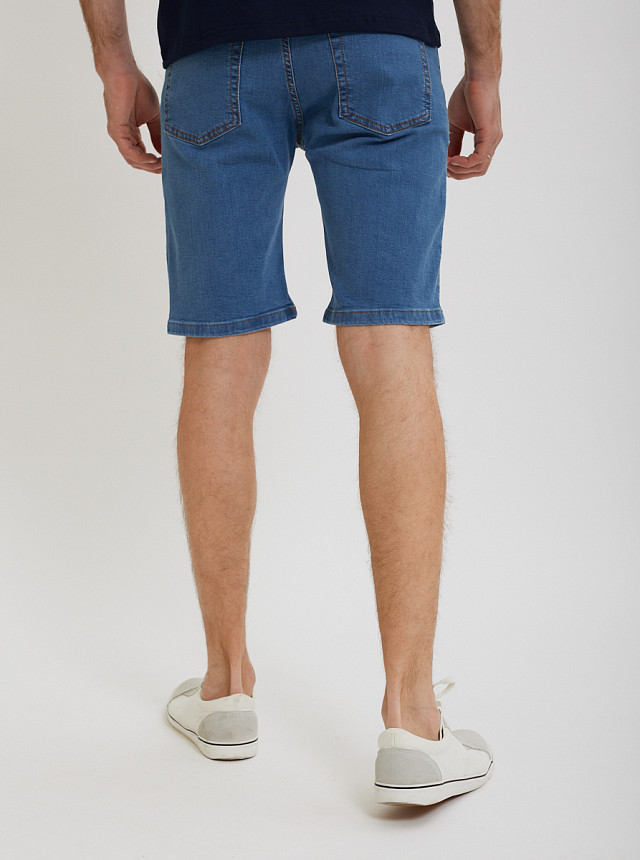 Голубые зауженные джинсовые шорты Sevenext