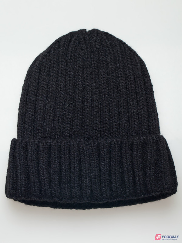 Чёрная зимняя шапка с подкладкой Sevenext