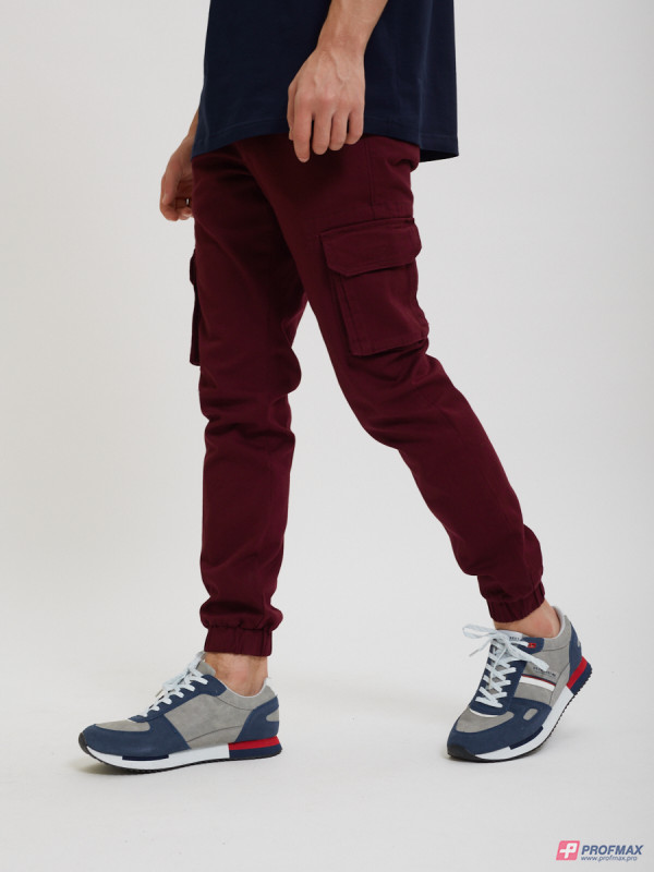 Бордовые брюки-карго Sevenext