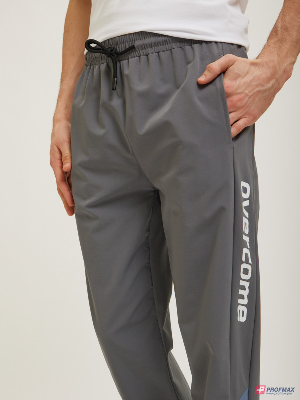 Серые спортивные брюки Overcome с контрастными вставками